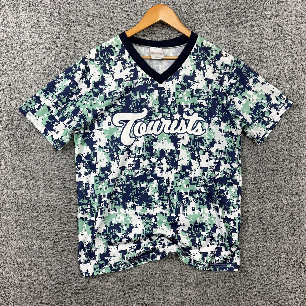 Asheville Tourists Jersey Adult XL Blue White Digital Camo Print #56 Pullover